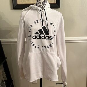 Adidas Men’s White Hoodie with Black Accents
